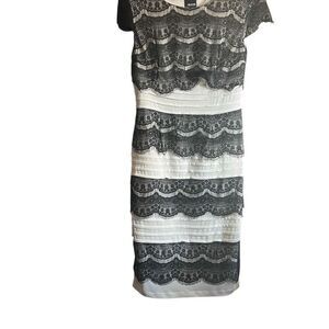 Melrose Black Lace Overlay Dress‎ Party Cocktail Wedding Guest Size 10